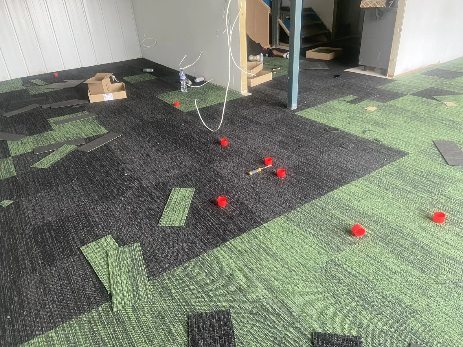 Carpet tile installation 12