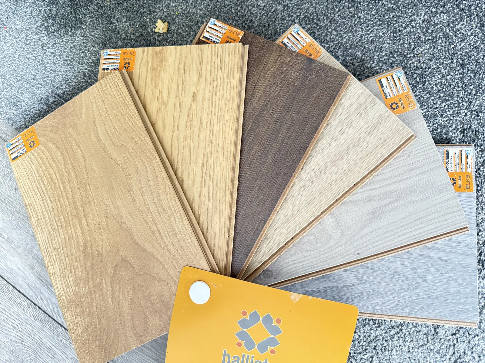 Laminate flooring samples