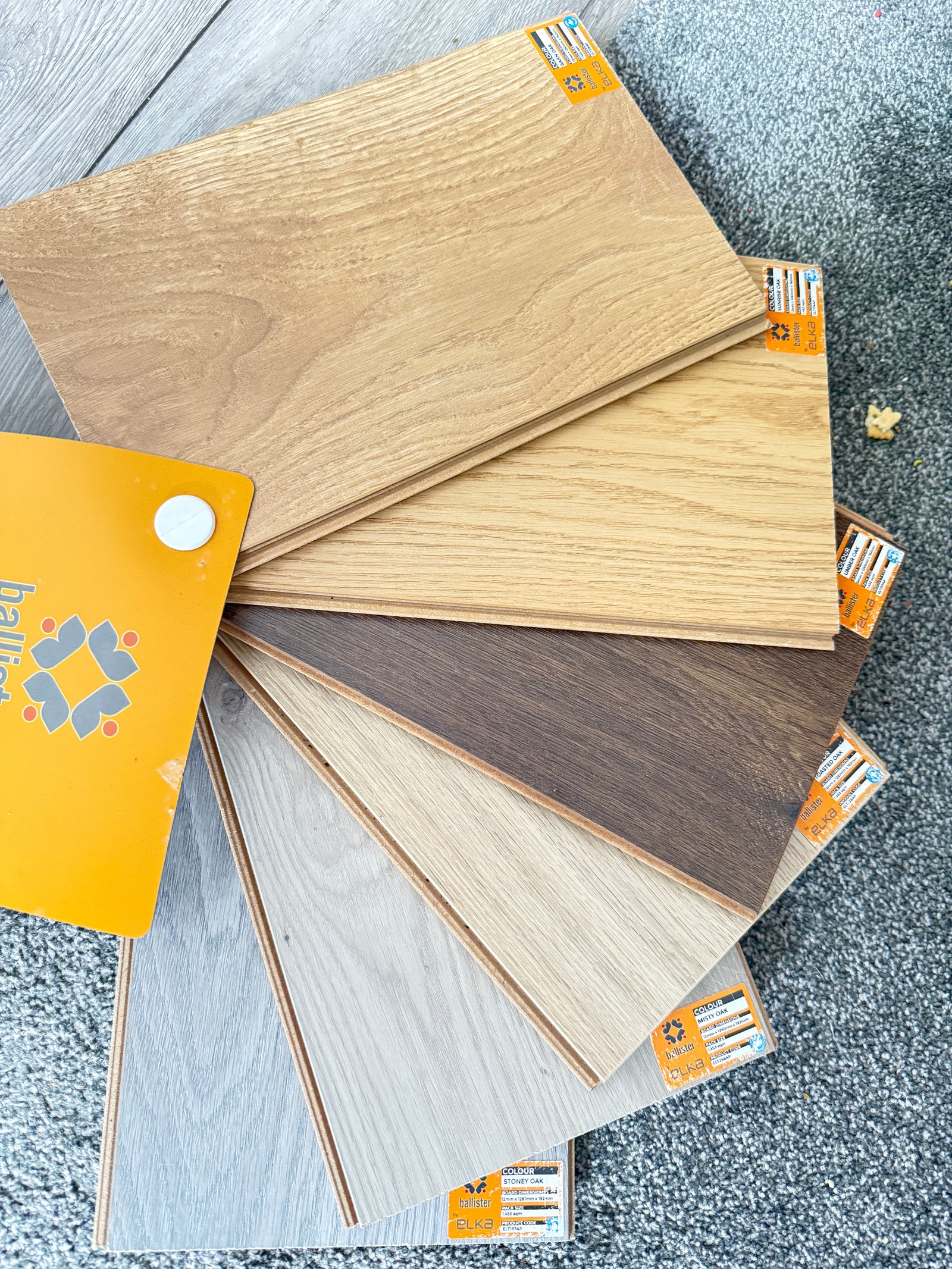 Laminate flooring samples