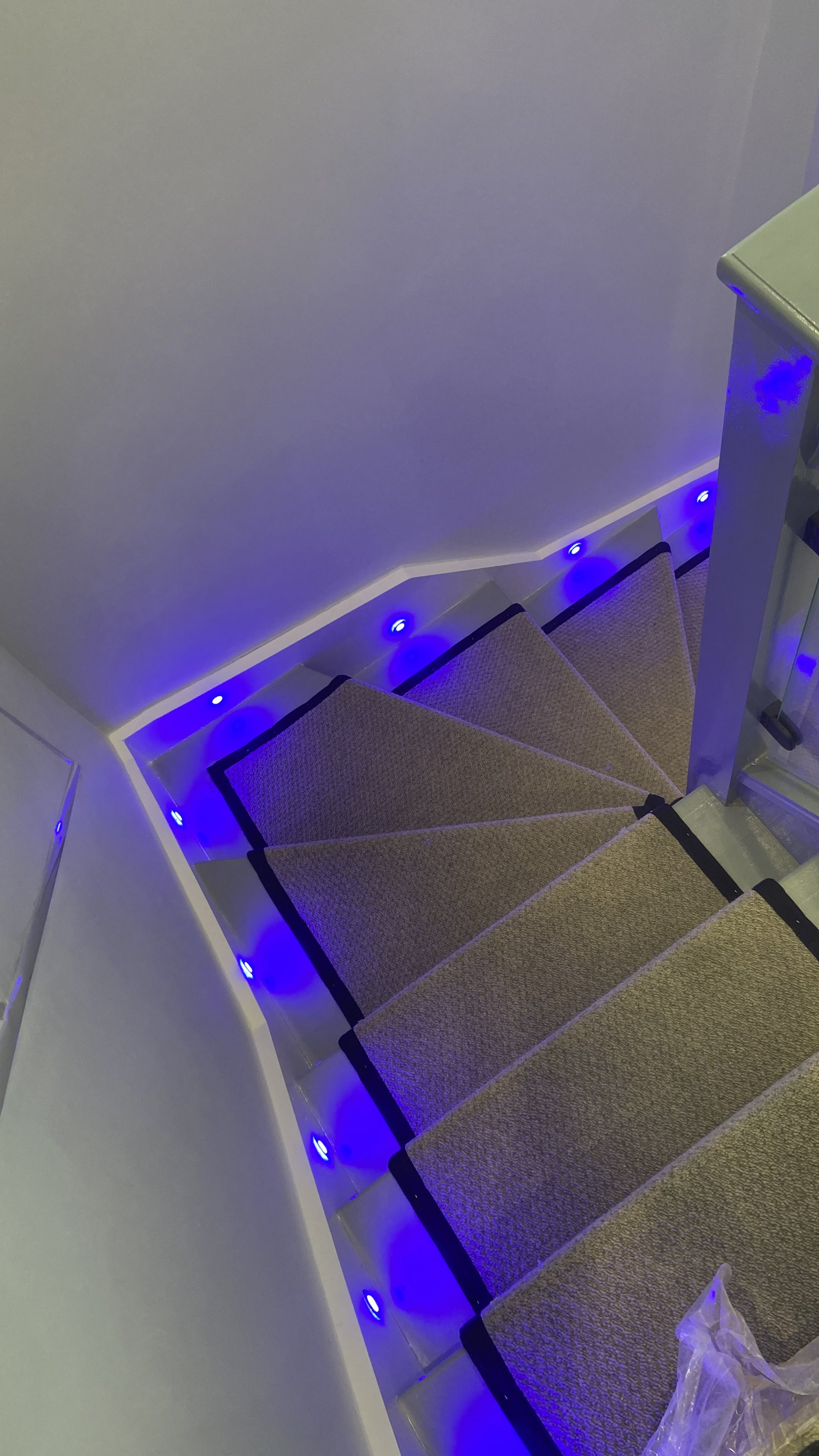 Modern Stair Runner with LED Strip Lighting