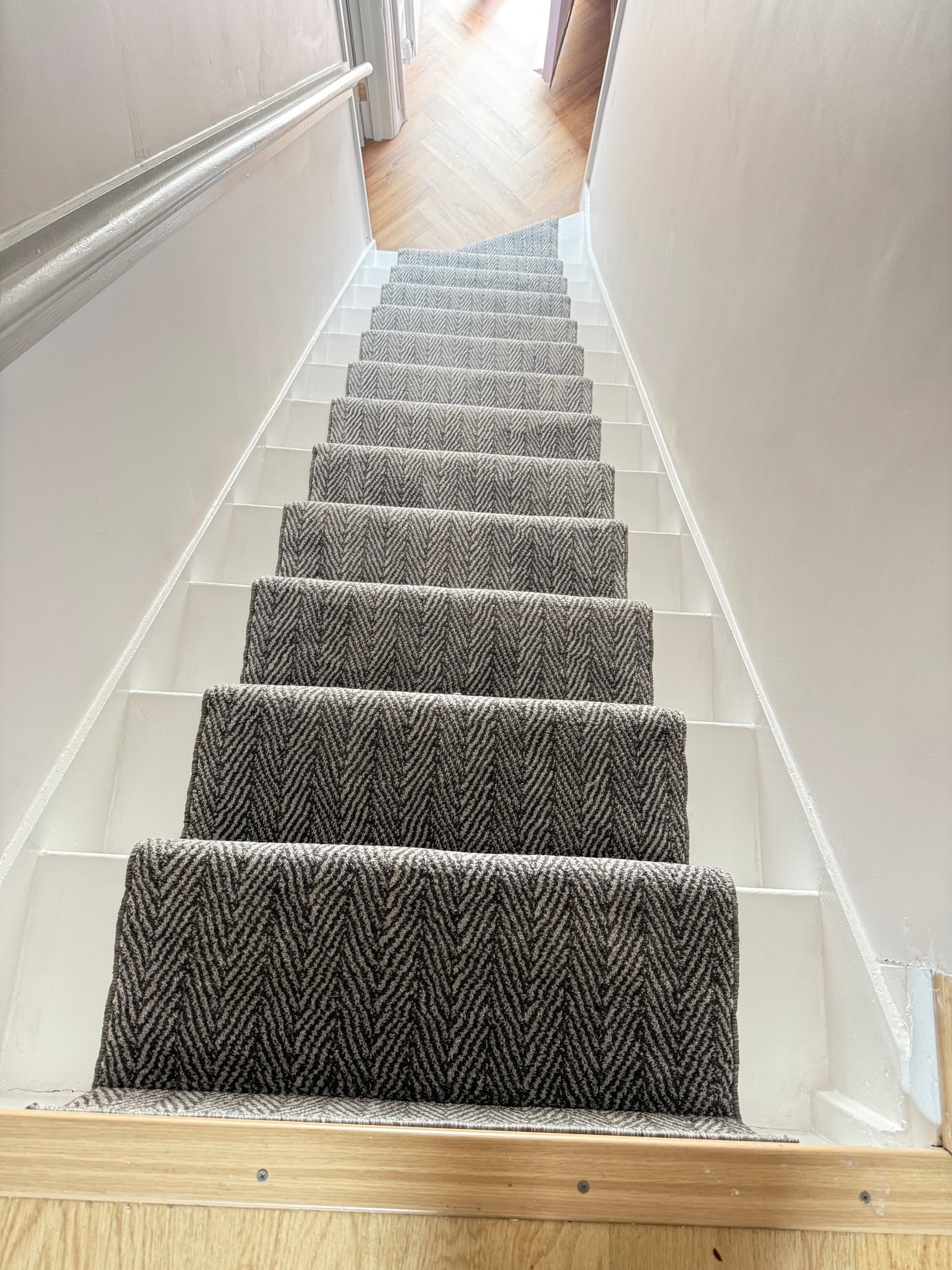 Contemporary Herringbone Stair Runner Design