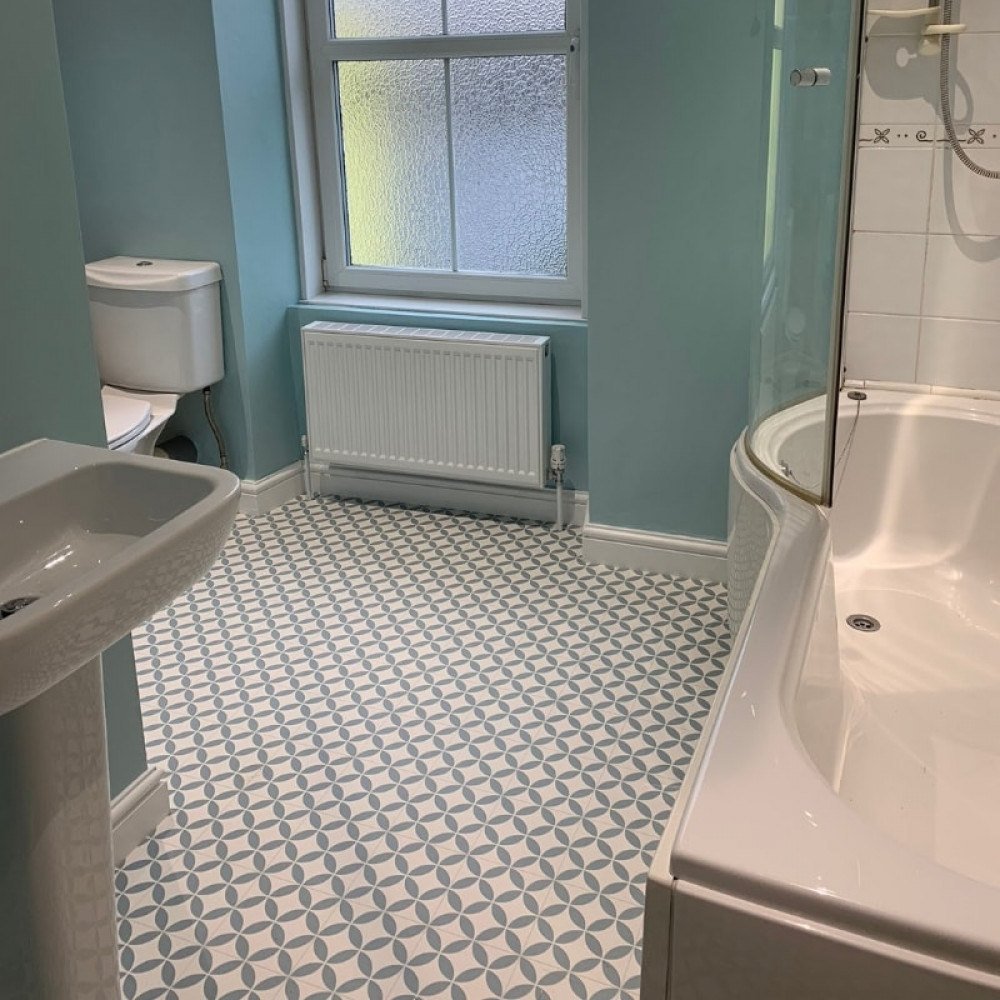 Bathroom Vinyl Tile Installation